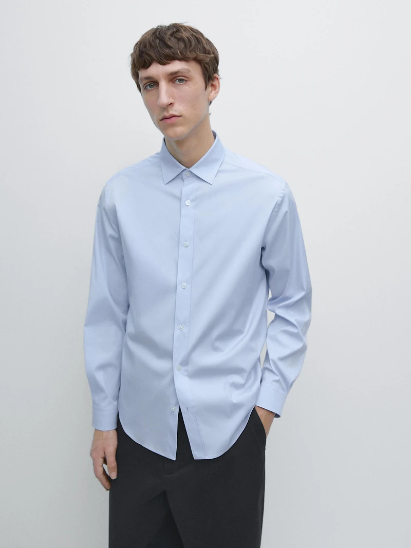 Cotton blend stretch shirt