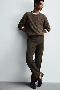 REGULAR FIT 100% WOOL PANTS
