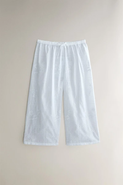 EMBROIDERED COTTON PANTS