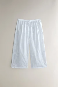 EMBROIDERED COTTON PANTS