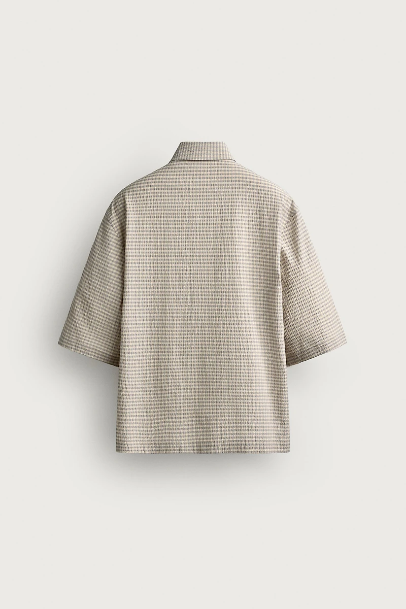 TEXTURED PLAID SHIRT