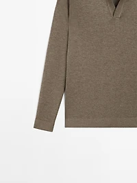 Pull polo en maille à col V