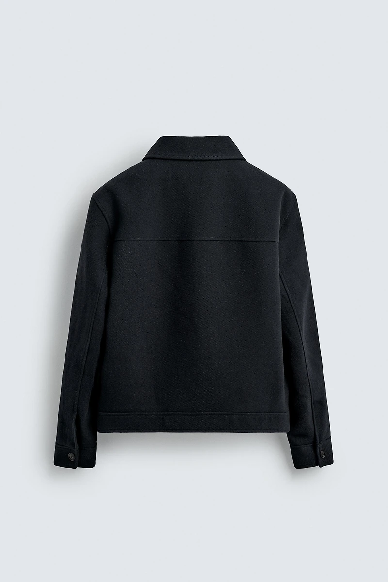 VESTE EN DRAP FERMETURE ÉCLAIR