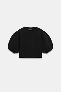 PUFF SLEEVE KNIT TOP