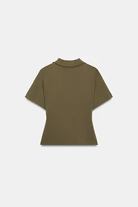SHORT SLEEVE ZIP-UP KNIT POLO