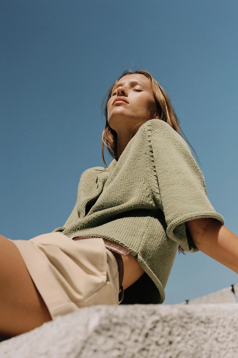 GILET EN MAILLE À MANCHES 3/4
