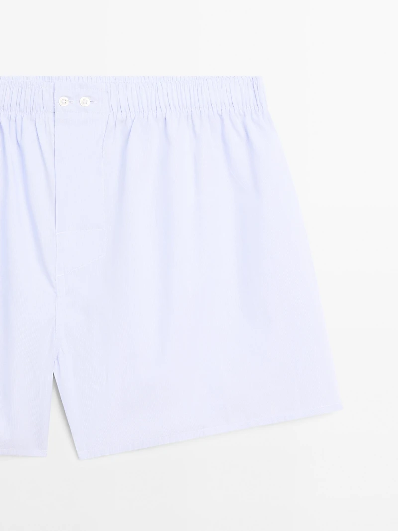 Caleçon micro-rayures 100 % coton