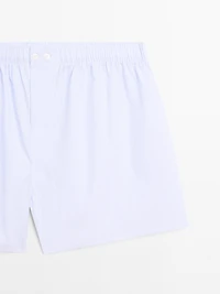 Caleçon micro-rayures 100 % coton