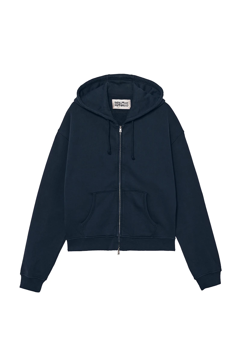 SWEAT COURT ZIPPÉ À CAPUCHE