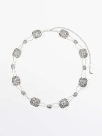 Textured chain and medallion belt