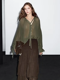Long ruffled skirt
