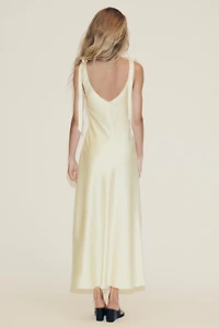 SATIN MIDI DRESS WITH TIES