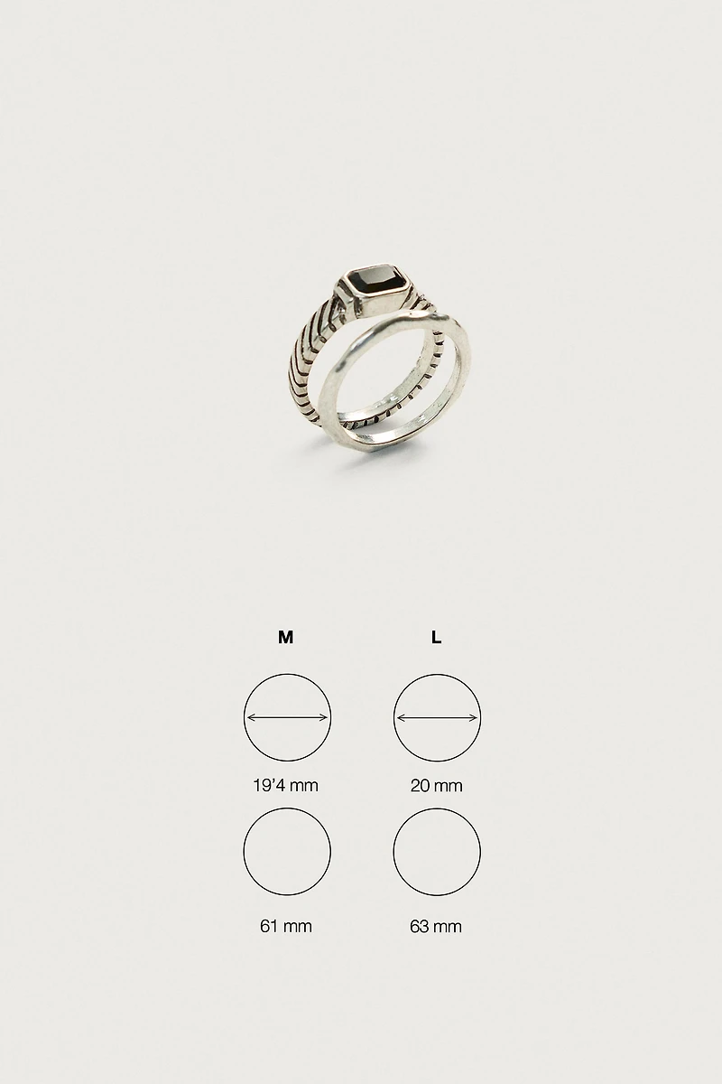MIXED METAL RING 2-PACK
