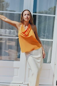 SATIN HALTER TOP