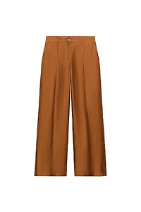 FLOWY LINEN BLEND PANTS WITH SLITS