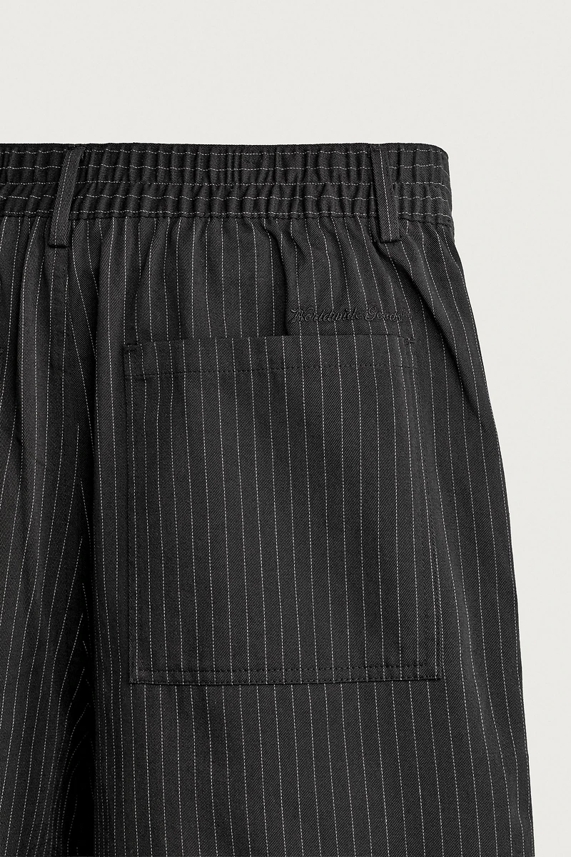 PINSTRIPE BAGGY FIT SHORTS