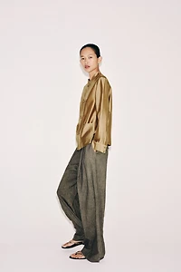 SATIN EFFECT FROG CLASP SHIRT ZW COLLECTION