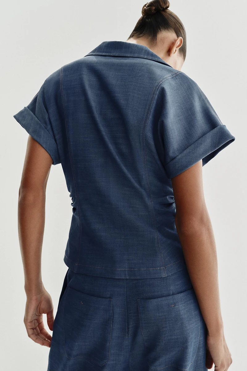 DRAPED FITTED SHIRT