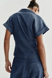 DRAPED FITTED SHIRT