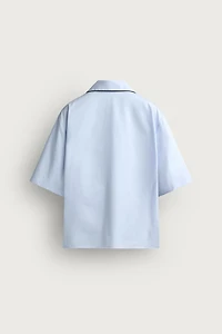 CONTRASTING PIPING RELAXED FIT SHIRT