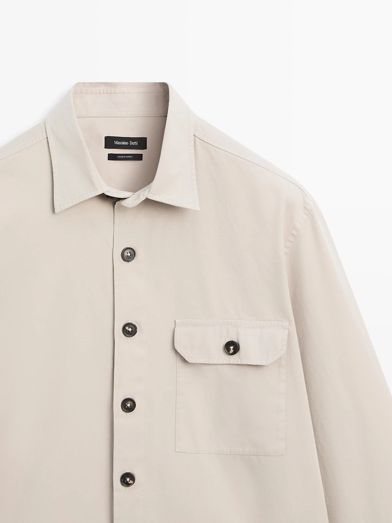 Cotton overshirt with pocket details