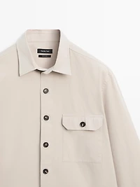 Cotton overshirt with pocket details