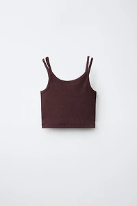 RIBBED TOP AND STRAIGHT PANTS SET