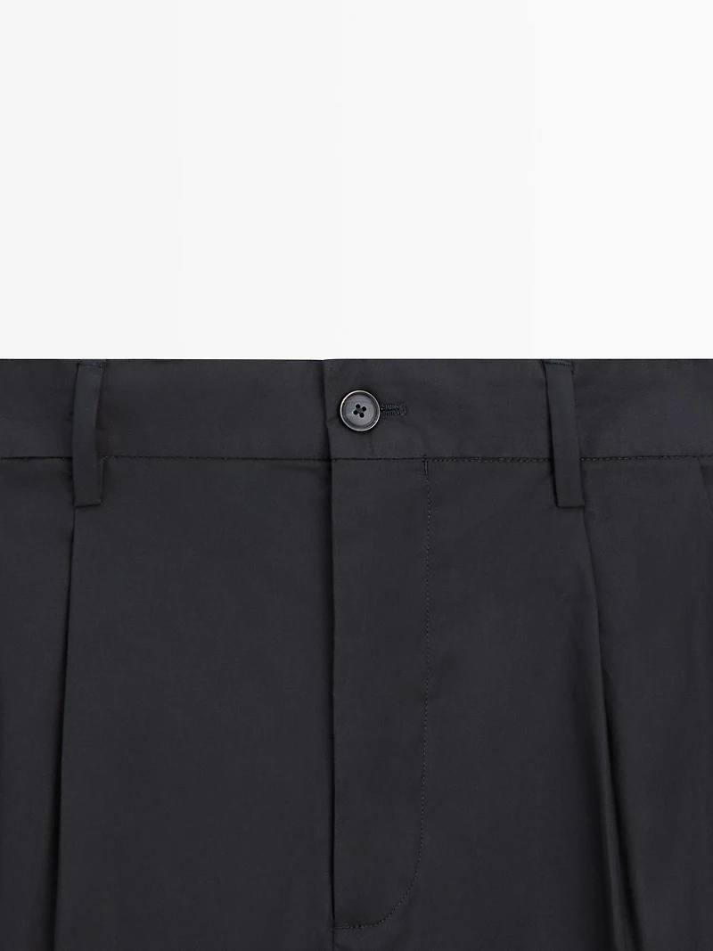 Pantalon double pince en coton