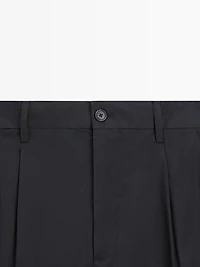 Pantalon double pince en coton