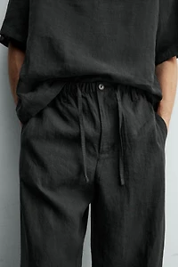 100% LINEN RELAXED FIT PANTS