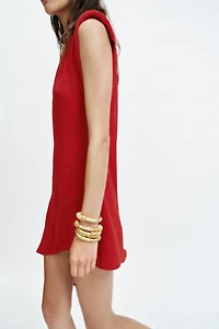 ROBE COURTE ASYMÉTRIQUE À ÉPAULETTES