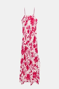 PRINTED LINGERIE STYLE MIDI DRESS