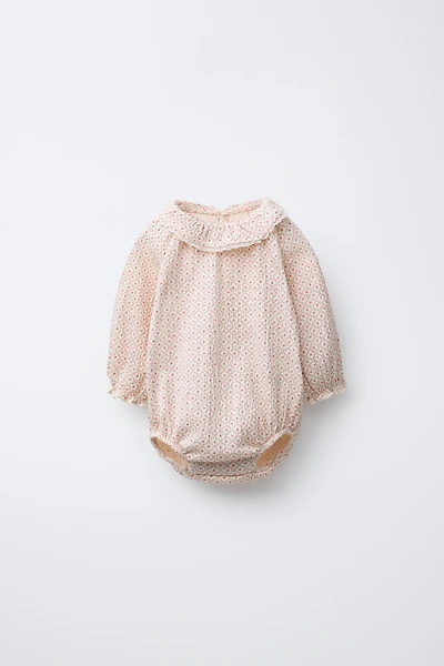 LACE FLORAL PRINT BODYSUIT