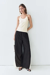 Cotton blend jeweled detail top