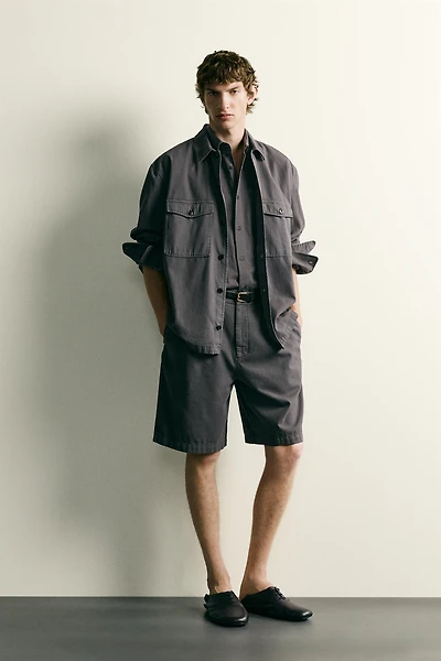 RELAXED FIT WASHED OVERSHIRT