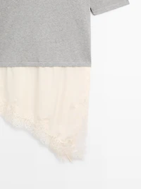 Pull combiné à dentelle