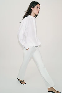 PEPLUM POPLIN SHIRT