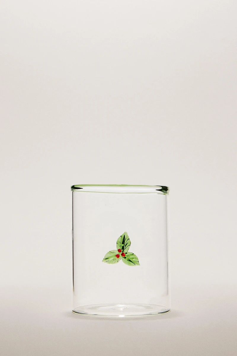 BOROSILICATE GLASS CHRISTMAS FIGURE TUMBLER