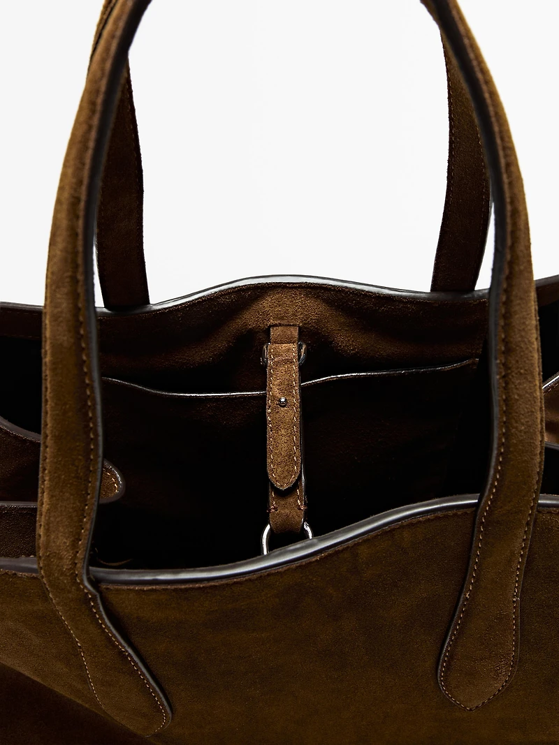 Split suede medium icon bag