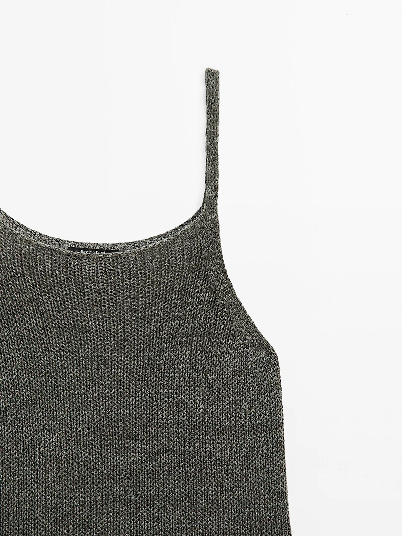 Faded strappy knit top