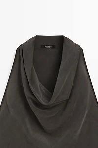 Midi dress with cowl neckline