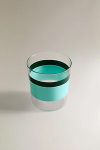 BOROSILICATE GLASS TUMBLER WITH STRIPES X COLLAGERIE