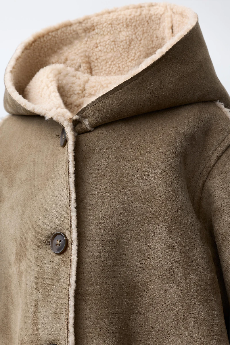 MANTEAU DOUBLE FACE EFFET MOUTON