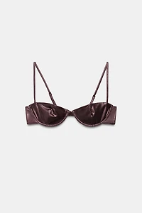 METALLIC EFFECT UNDERWIRE BIKINI TOP