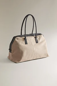 CANVAS LEATHER WEEKENDER BAG