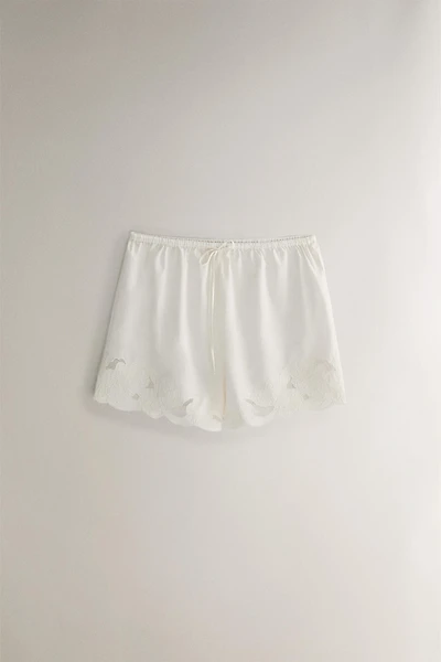 EMBROIDERED COTTON SHORTS