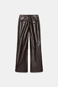 FAUX LEATHER STRAIGHT PANTS