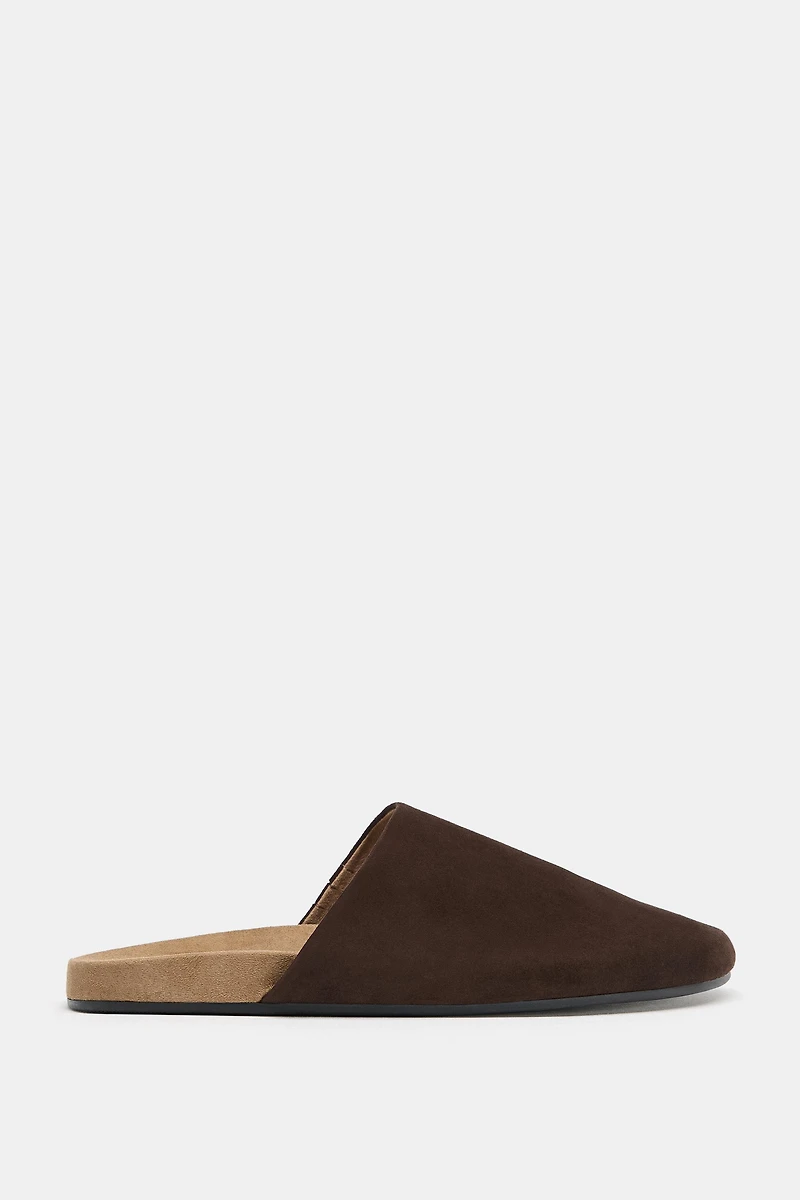 LEATHER FLAT MULES