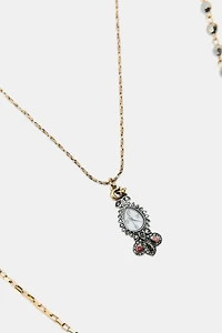 PACK OF 3 WATCH CHARM NECKLACES