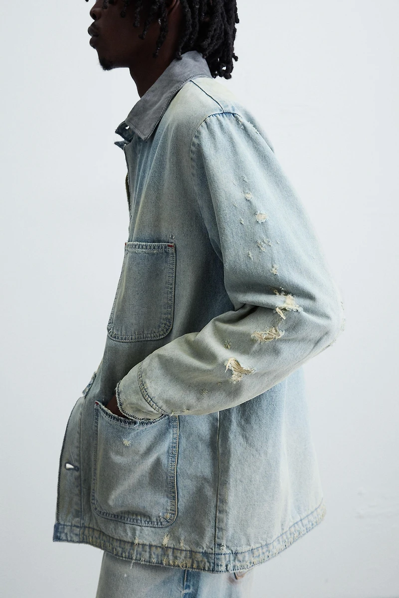 VINTAGE WASHED DENIM OVERSHIRT